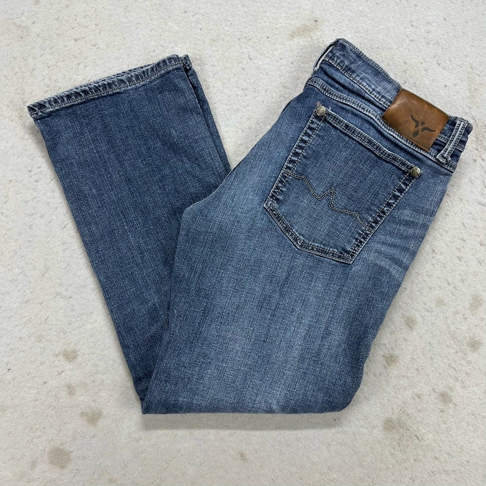 Wrangler 20X Mens Relaxed Fit Straight Leg Blue Denim Jeans 34x30 Fits 32x29 - Picture 3 of 10